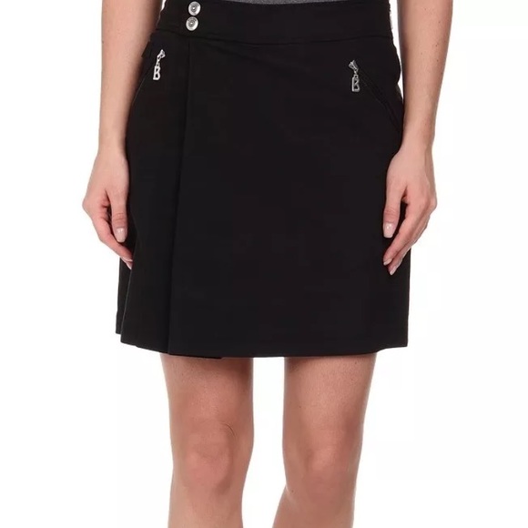 NWT BOGNER BLACK KARYN-G ALINE ZIPPED POCKET SKIRT SKORT